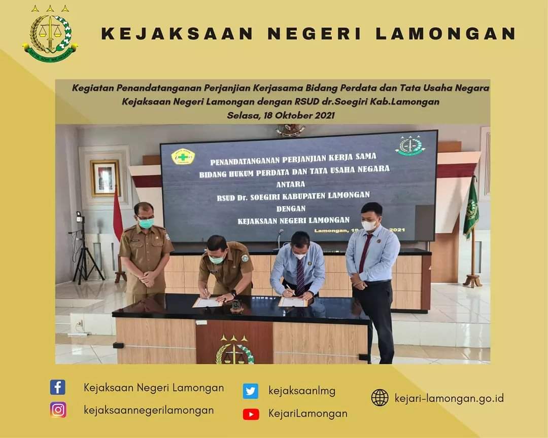 Kegiatan Penandatanganan Perjanjian Kerjasama Bidang Datun Kejari