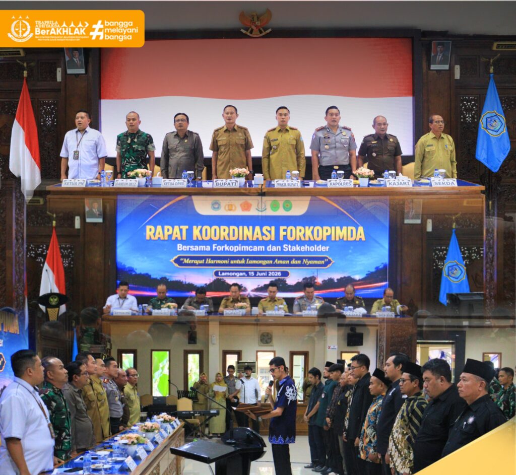 Rapat Koordinasi Forkopimda Bersama Forkopimcam dan Stakeholder Dengan Tema Merajut Harmoni Untuk Lamongan Aman dan Nyaman